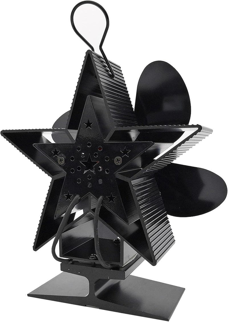 woobles Stove Fan | Christmas Four-Leaf Fireplace Fan Heat Powered,Silent Stove Red Thermoelectric Fan Christmas Star Gold Warm Air Fan for Wood Stoves - Image 5